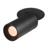NUMINOS PROJECTOR S recessed ceiling light, 2700 K, 55°, cylindrical, black / black