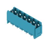 PCB plug-in connector, male header, Dovetails for fixing blocks, THT solder connection, 5.08 mm, Number of poles: 6, 180°, Solder pin length (l): 3.2 mm, tinned, blue, Box
