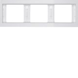 Frame 3gang hor., K.1, p. white glossy