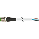 M12 male 0° A-cod. with cable PUR 2x1.5 gy 15m