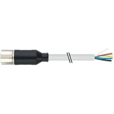 M23 female 0° with cable PUR 8x0.34+3x0.75 gy drag ch. 2.5m