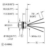 M12 Power Flange Front-mounted   FK46PT-0.5/M16