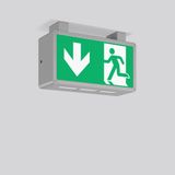 RECHTECK, 4,6 W, aluminium, on/off Ceiling luminaires, L 362 B 125 H 1