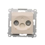 RTV final aerial socket for pass-through socket, atten.: 10dB, cream white/electro white