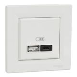 Asfora - Double USB A+C fast charger 3A 45W, white (EPH2700421)