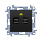 Double fiber optic sockets, black matt