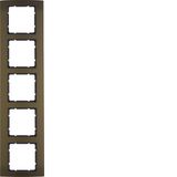 Frame 5gang, B.3, al. brown/ant. matt, al. anodised