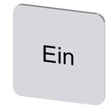 Labeling plate 22x22 mm, silver-colored label, labeling: Ein