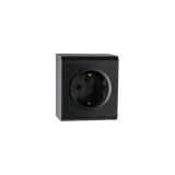 OUTLET SURFACE MOUNTED SINGLE W/EARTH BLACK 6-PACK