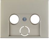 Centre plate for aerial soc. 2-/3hole, K.5, stainless steel, metal mat