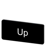 Labeling plate 12.5 x 27 mm, label black, labeling: Up