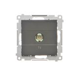 Single TV socket final, module, black matt