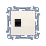 Single computer socket RJ45, cat.6, shielded, cream white/electro white