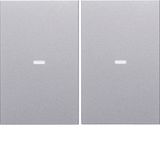 Cover for 2gang for push-button module, clearlenses, K.5, al., matt, l