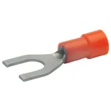 Insulated forked cable lug, 0.5-1.0 mm², AWG 20 to 18, 5.3 mm, M5, red, 620C5