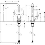 Focus 280 kitchen mixer, stainless steel