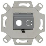 Mounting adapter, 2-fold, mouse gray (similar to RAL 7005), for 2 F sockets (12 mm), for TAE covers