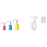 cable lug, terminal end,Insulated cable connector,4 mm² - 6 mm²,yellow