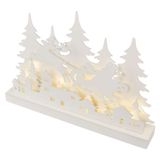 LED Wooden Decoration – Christmas Village, 31 cm, 2x AA, Indoor, Warm White, Timer