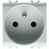 FRENCH STANDARD SOCKET-OUTLET 250V ac - FRONT TIGHTENING TERMINALS - 2P+E 16A - 2 MODULES - SATIN WHITE - CHORUSMART