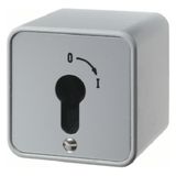 Change-over switch 2p impr. surf.-mtd f.lock cyl., screw term., Die-ca
