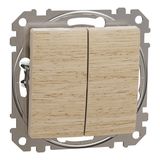Double switch 10AX, wood