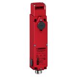 Metal key operated solenoid switch XCSLF - 2NC+2NO - slow - M23 connector - 24V