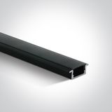 BLACK RECESSED PROFILE 2m + BLACK PC diffuser
