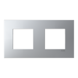 Frame 2-gang - ABB logo - Silver