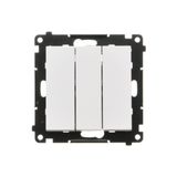 Triple switch, 10AX, white matt