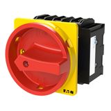 P3 Main switch, 80 A,Flush mounting, 3 pole, Form EA/SVB, Red, Door co
