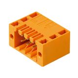 PCB plug-in connector, male header, Flange, THT solder connection, 3.50 mm, Number of poles: 14, 90°, Solder pin length (l): 3.5 mm, tinned, orange, Box