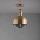 FORKED CEILING / LINEAR / SHADE / GLOBE / SMOKED / MEDIUM / BRASS