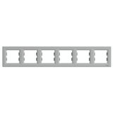 Horizontal 6-gang frame, aluminium