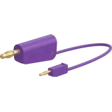 Measuring lead with (2 mm lamella plug, straight) to (4 mm lamella plug, straight), 0.15 m, purple, PVC, 0.5 mm², 64.1060-01526