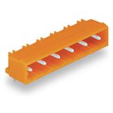 THT male header 1.2 x 1.2 mm solder pin angled orange