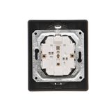 Momentary single switches with key - two positions ''0-1'', light gray matt, 5A