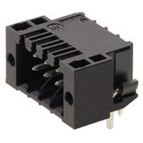 PCB plug-in connector, male header, Solder flange, THT/THR solder connection, 3.50 mm, Number of poles: 4, 90°, Solder pin length (l): 3.5 mm, Au (Gold), black, Box