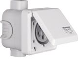 CEE soc. out. 5pole flush-mtd hinged cover 32 A, connecting system, p.