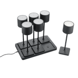 Fernandez LED outdoor table lamp 6-pc matt black rechargeable