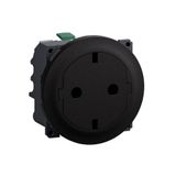 SOCKET 2P+E SCHUKO SURFACE AUTO TERMINALS BLACK