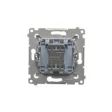 Double roller shutter button (1-0-2), 10A, Bronze matt, metalic