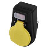 Socket with switch, IP44, black