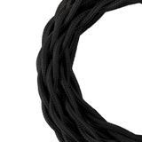 Textile Cable Twisted 2C Black 3m