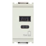 A+C-USB supply unit 5V 3A 15W 1M white