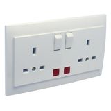 DOUB EARTH SOCK(BRITISH)W/SWITCH & PILOT LAMP