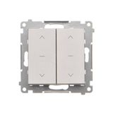 Three position (1-0-2) blind control double switch, 10A, quick connection, matt aluminum