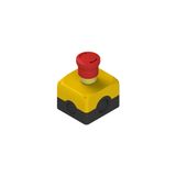 Complete unit with enclosure, emergency pushbutton and contacts
