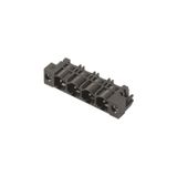 PCB plug-in connector, male header, Solder flange, THT solder connection, 7.62 mm, Number of poles: 6, 270°, Solder pin length (l): 3.2 mm, tinned, black, Box