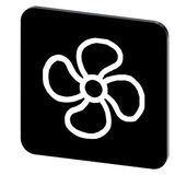 Labeling plate 22 x 22 mm, label black, labeling: Lüfter